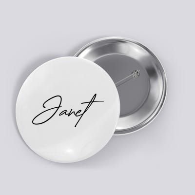 Janet Name In Script Lettering Button