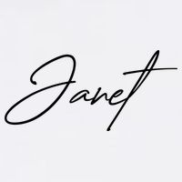 Janet Name In Script Lettering Button