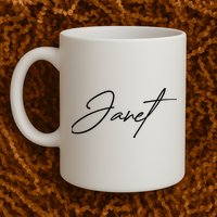 Janet Name In Script Lettering Mug