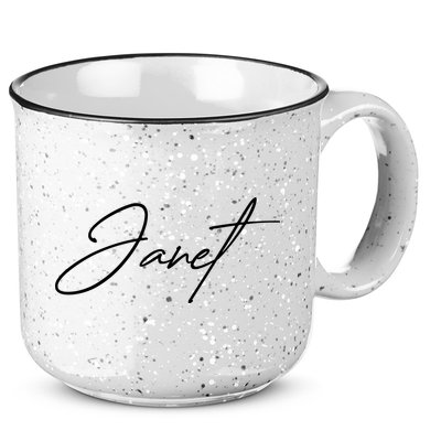 Janet Name In Script Lettering 15oz Campfire Ceramic Mug