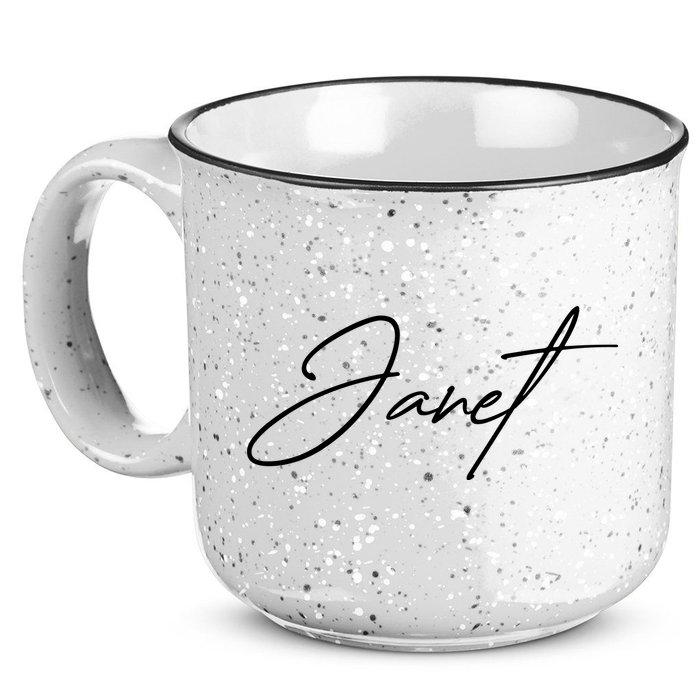 Janet Name In Script Lettering 15oz Campfire Ceramic Mug