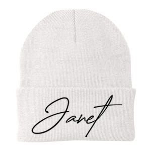 Janet Name In Script Lettering Knit Cap Winter Beanie