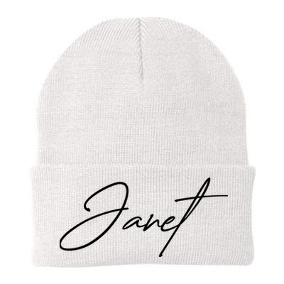 Janet Name In Script Lettering Beanie