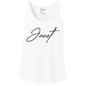 Janet Name In Script Lettering Ladies Essential Tank