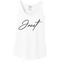 Janet Name In Script Lettering Ladies Essential Tank