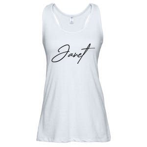 Janet Name In Script Lettering Ladies Essential Flowy Tank