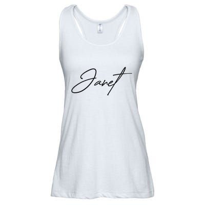 Janet Name In Script Lettering Ladies Essential Flowy Tank