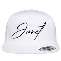 Janet Name In Script Lettering Flatbill Hat