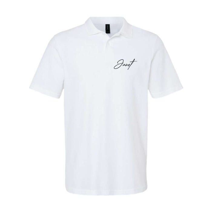 Janet Name In Script Lettering Polo
