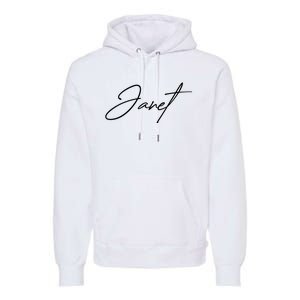 Janet Name In Script Lettering Premium Hoodie