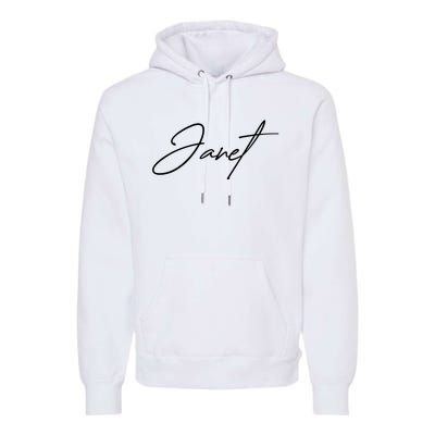 Janet Name In Script Lettering Premium Hoodie