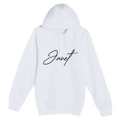 Janet Name In Script Lettering Premium Pullover Hoodie