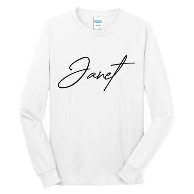 Janet Name In Script Lettering Tall Long Sleeve T-Shirt