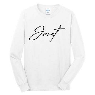 Janet Name In Script Lettering Tall Long Sleeve T-Shirt