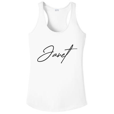 Janet Name In Script Lettering Ladies PosiCharge Competitor Racerback Tank