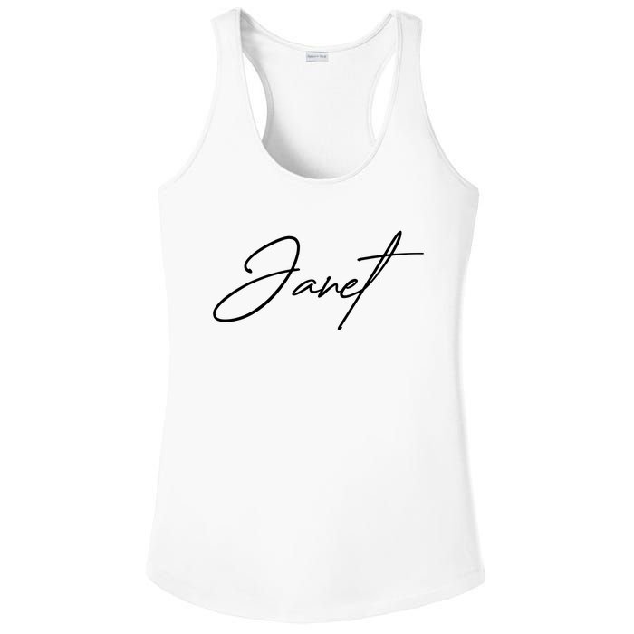 Janet Name In Script Lettering Ladies PosiCharge Competitor Racerback Tank