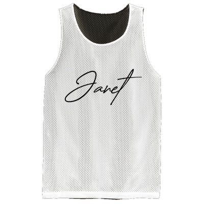Janet Name In Script Lettering Mesh Reversible Basketball Jersey Tank