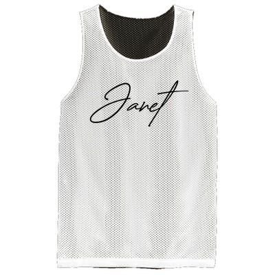 Janet Name In Script Lettering Mesh Reversible Basketball Jersey Tank