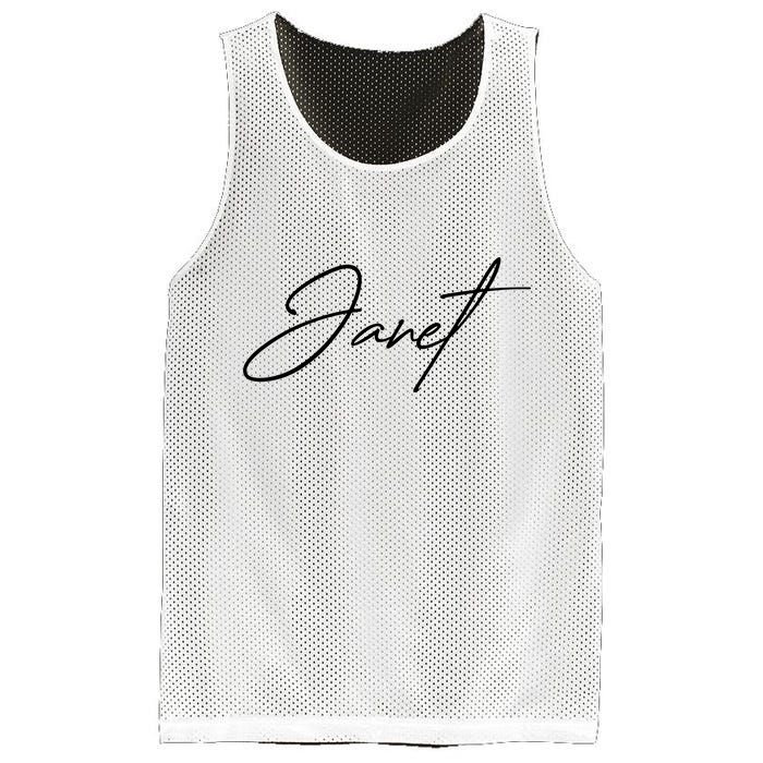 Janet Name In Script Lettering Mesh Reversible Basketball Jersey Tank