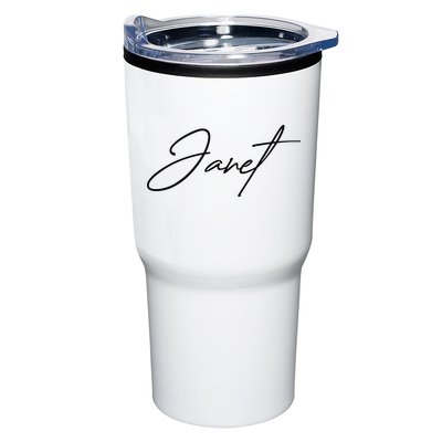 Janet Name In Script Lettering Tumbler