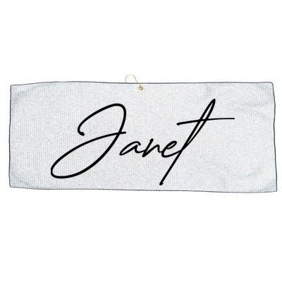 Janet Name In Script Lettering Large Microfiber Waffle Golf Towel