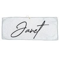 Janet Name In Script Lettering Large Microfiber Waffle Golf Towel