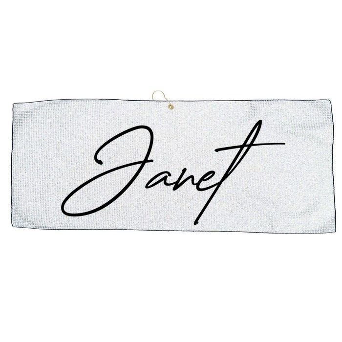 Janet Name In Script Lettering Large Microfiber Waffle Golf Towel