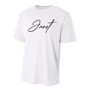 Janet Name In Script Lettering Performance Sprint T-Shirt