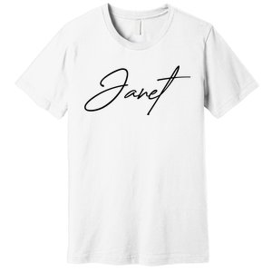 Janet Name In Script Lettering Premium T-Shirt