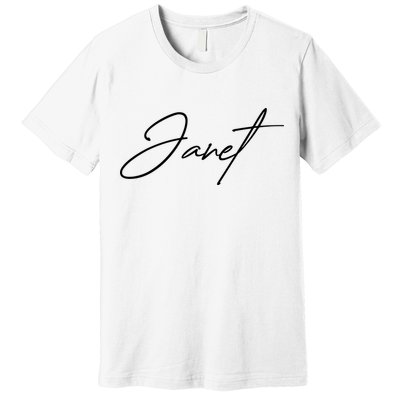 Janet Name In Script Lettering Premium T-Shirt