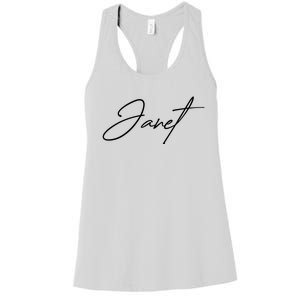 Janet Name In Script Lettering Women's Racerback Tank