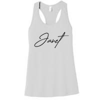 Janet Name In Script Lettering Women's Racerback Tank