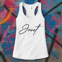 Janet Name In Script Lettering Womens Tank Top