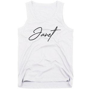 Janet Name In Script Lettering Tank Top