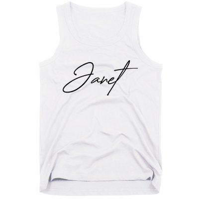 Janet Name In Script Lettering Tank Top
