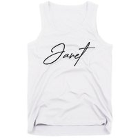 Janet Name In Script Lettering Tank Top