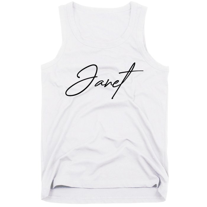 Janet Name In Script Lettering Tank Top