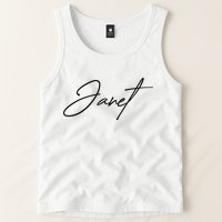 Janet Name In Script Lettering Tank Top