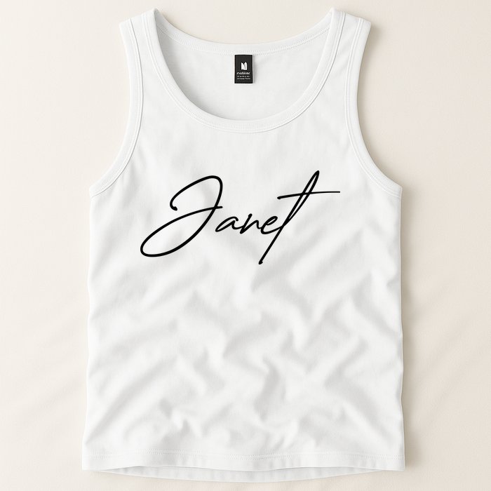 Janet Name In Script Lettering Tank Top