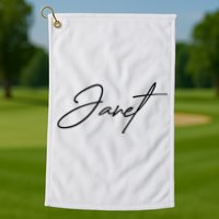 Janet Name In Script Lettering Golf Towel