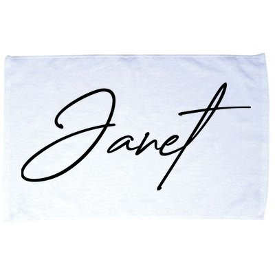 Janet Name In Script Lettering Microfiber Hand Towel