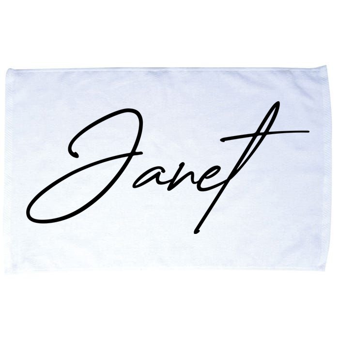 Janet Name In Script Lettering Microfiber Hand Towel