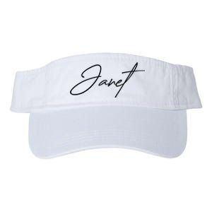 Janet Name In Script Lettering Valucap Bio-Washed Visor