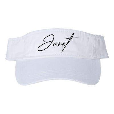 Janet Name In Script Lettering Visor