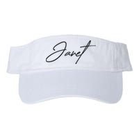 Janet Name In Script Lettering Visor
