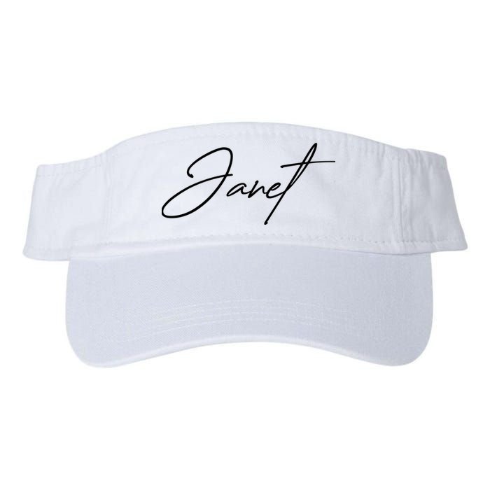 Janet Name In Script Lettering Visor
