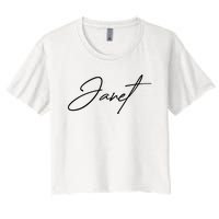 Janet Name In Script Lettering Women's Crop Top Tee