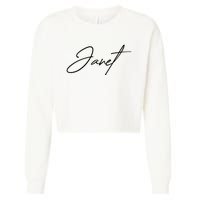 Janet Name In Script Lettering Cropped Pullover Crew