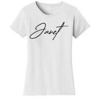 Janet Name In Script Lettering Women's T-Shirt