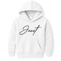 Janet Name In Script Lettering Kids Hoodie